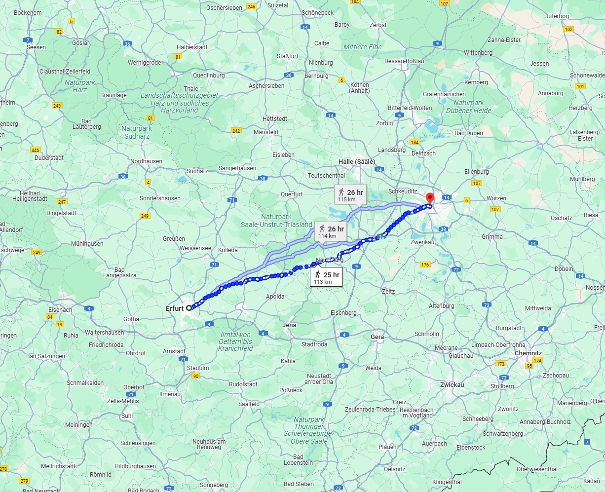 Anreise von Erfurt Zu Leipzig Über 