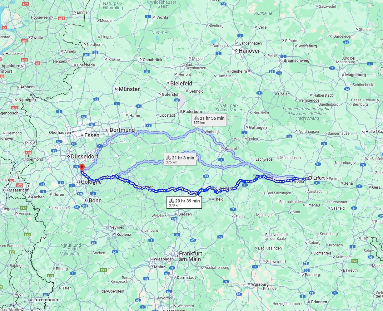 Anreise von Erfurt Zu Leverkusen Über 