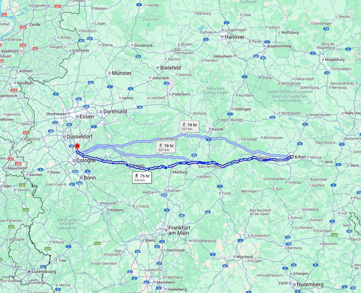 Anreise von Erfurt Zu Leverkusen Über 
