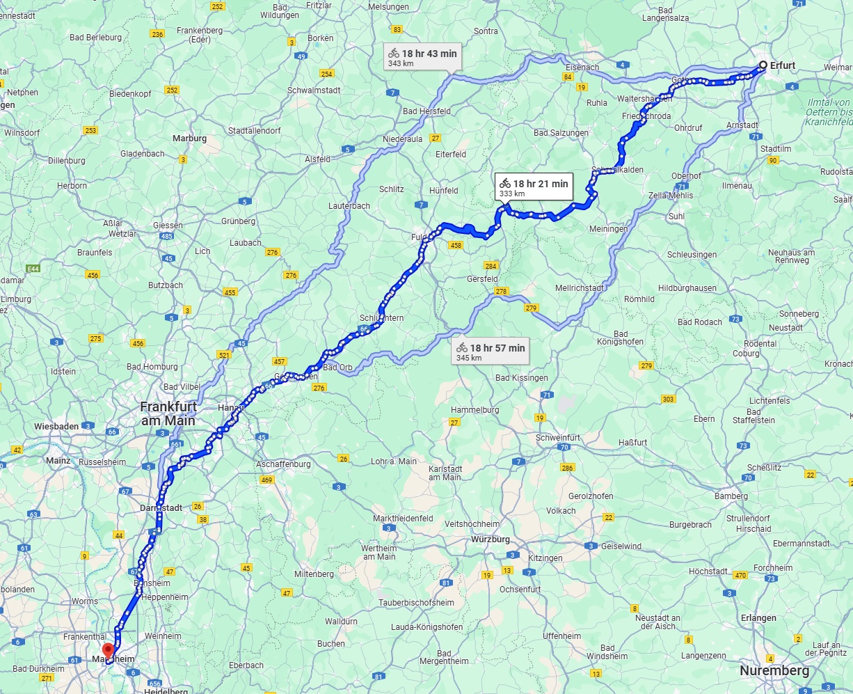 Anreise von Erfurt Zu Ludwigshafen am Rhein Über 