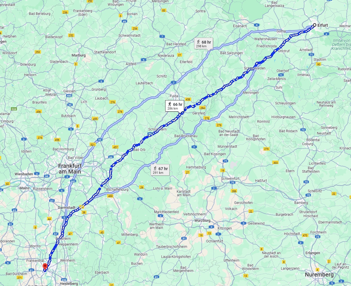 Anreise von Erfurt Zu Ludwigshafen am Rhein Über 