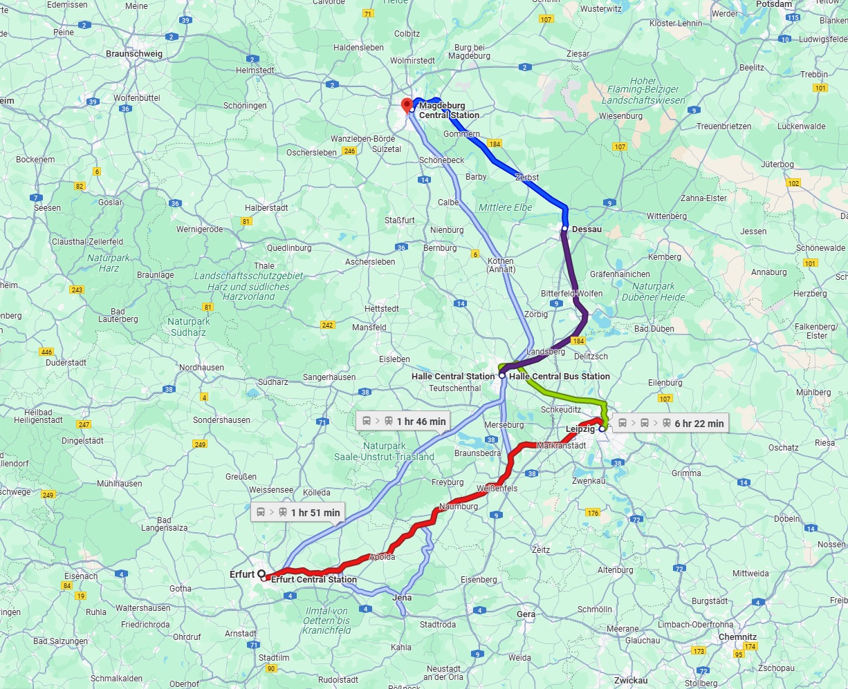 Anreise von Erfurt Zu Magdeburg Über 
