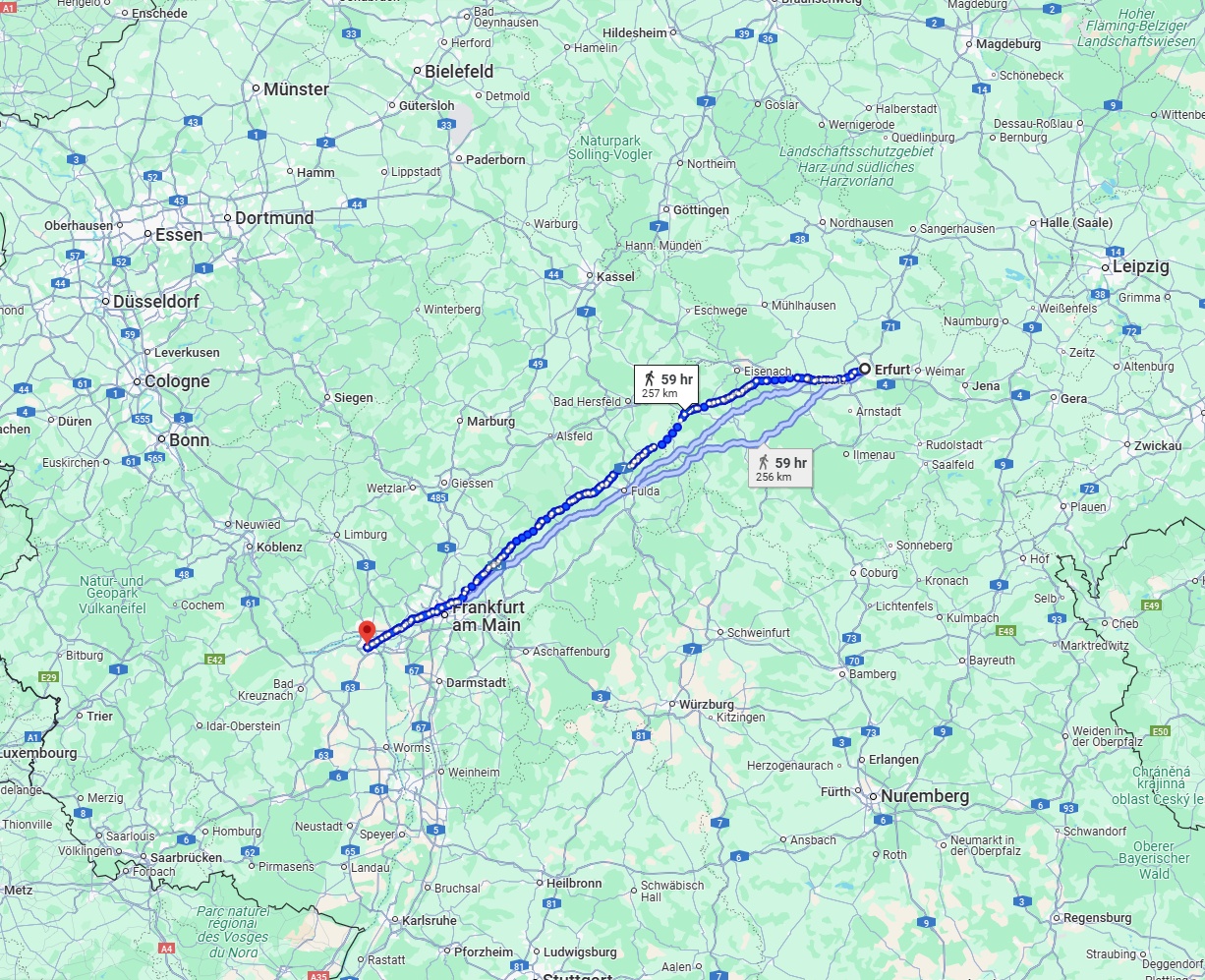 Anreise von Erfurt Zu Mainz Über 