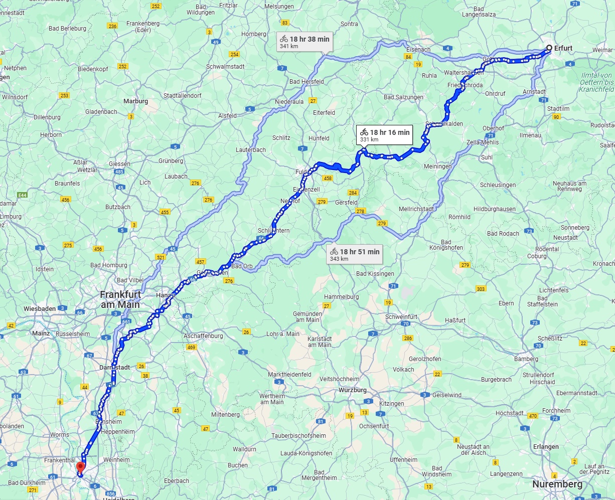 Anreise von Erfurt Zu Mannheim Über 
