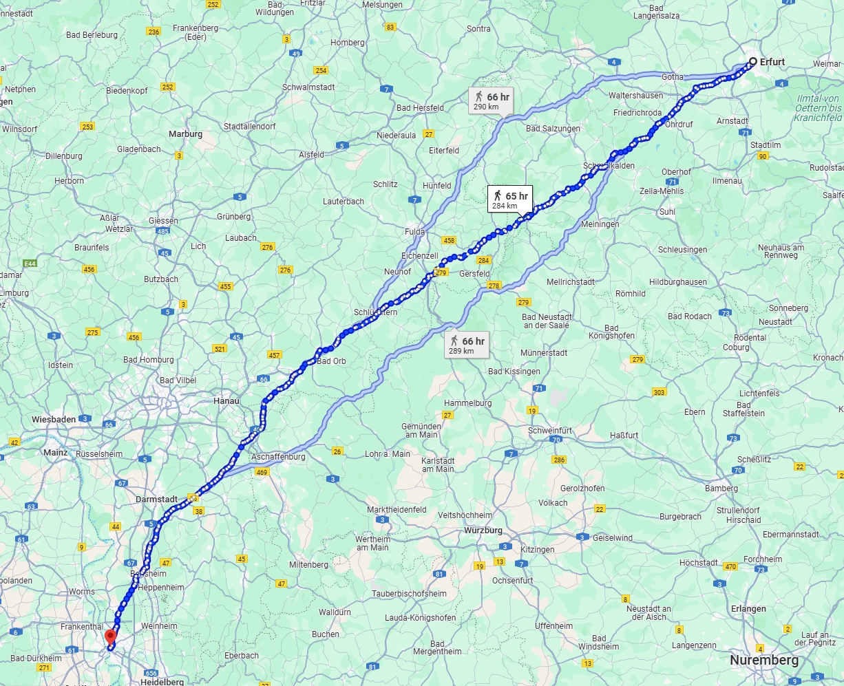 Anreise von Erfurt Zu Mannheim Über 