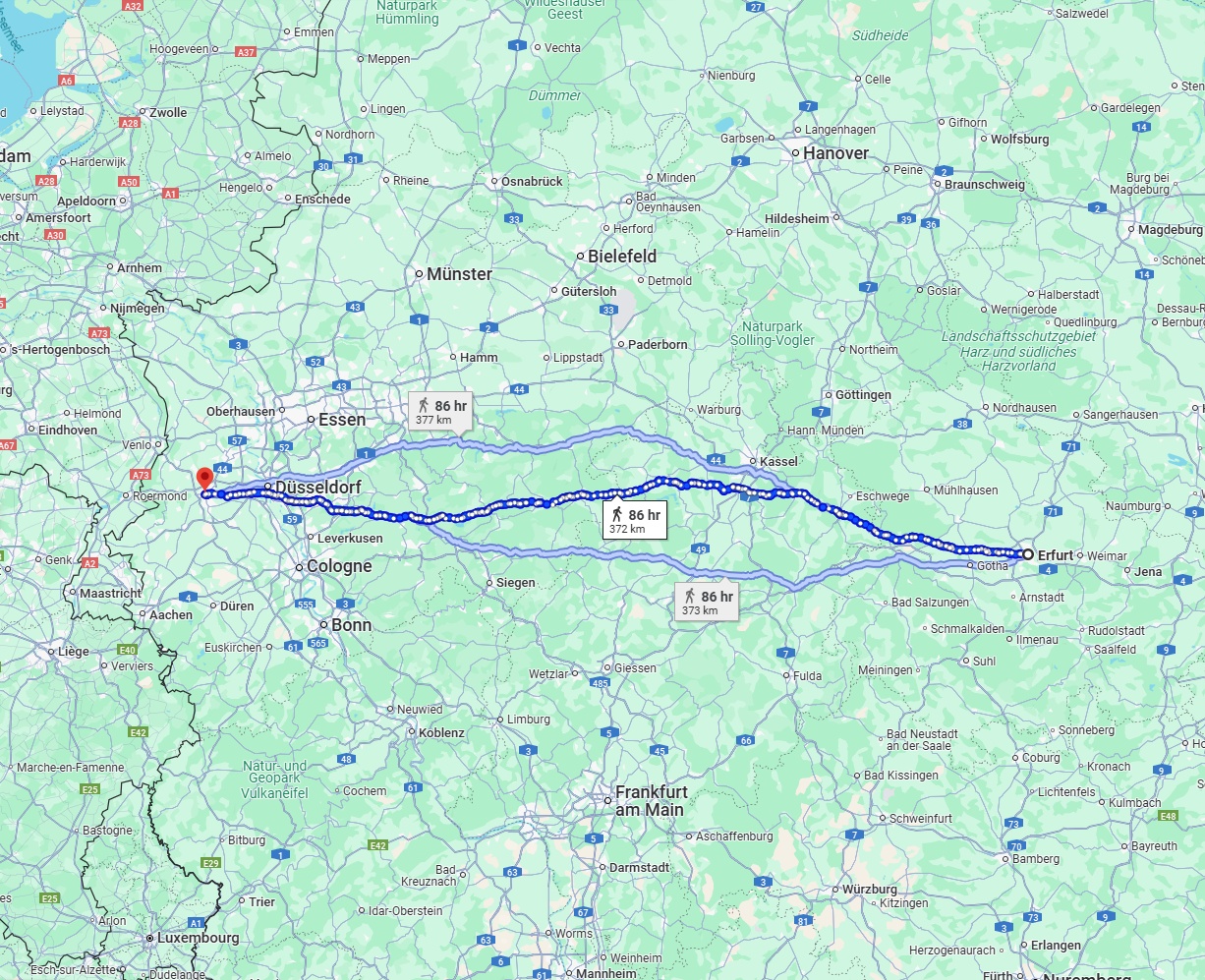 Anreise von Erfurt Zu Mönchengladbach Über 