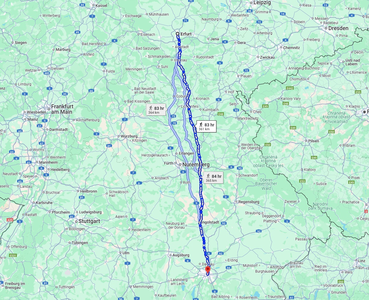 Anreise von Erfurt Zu München Über 