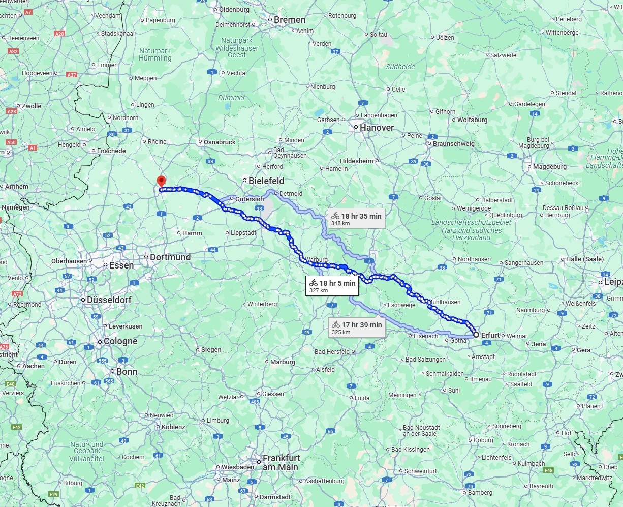 Anreise von Erfurt Zu Münster Über 