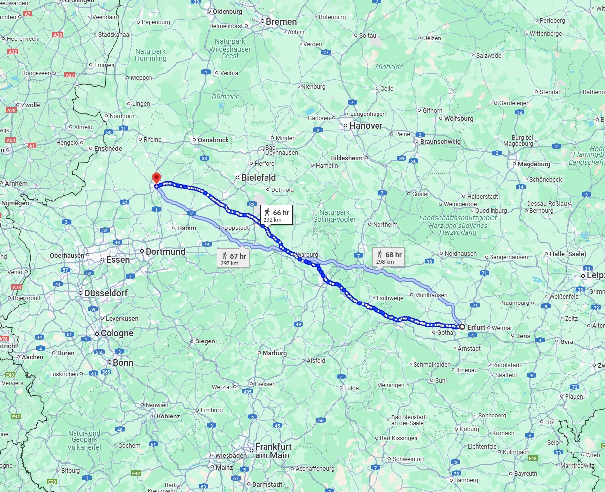 Anreise von Erfurt Zu Münster Über 