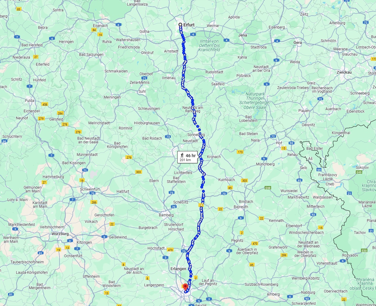 Anreise von Erfurt Zu Nürnberg Über 