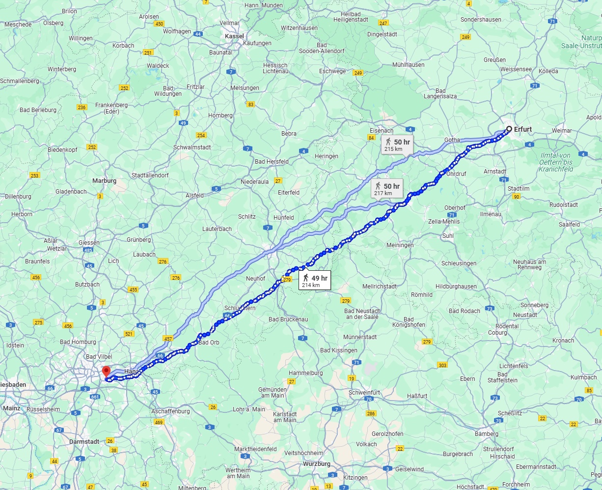 Anreise von Erfurt Zu Offenbach am Main Über 