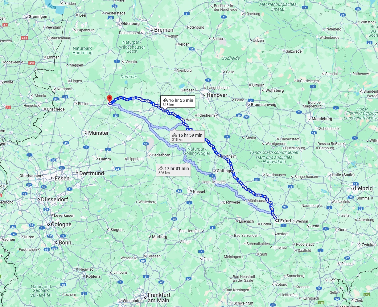 Anreise von Erfurt Zu Osnabrück Über 