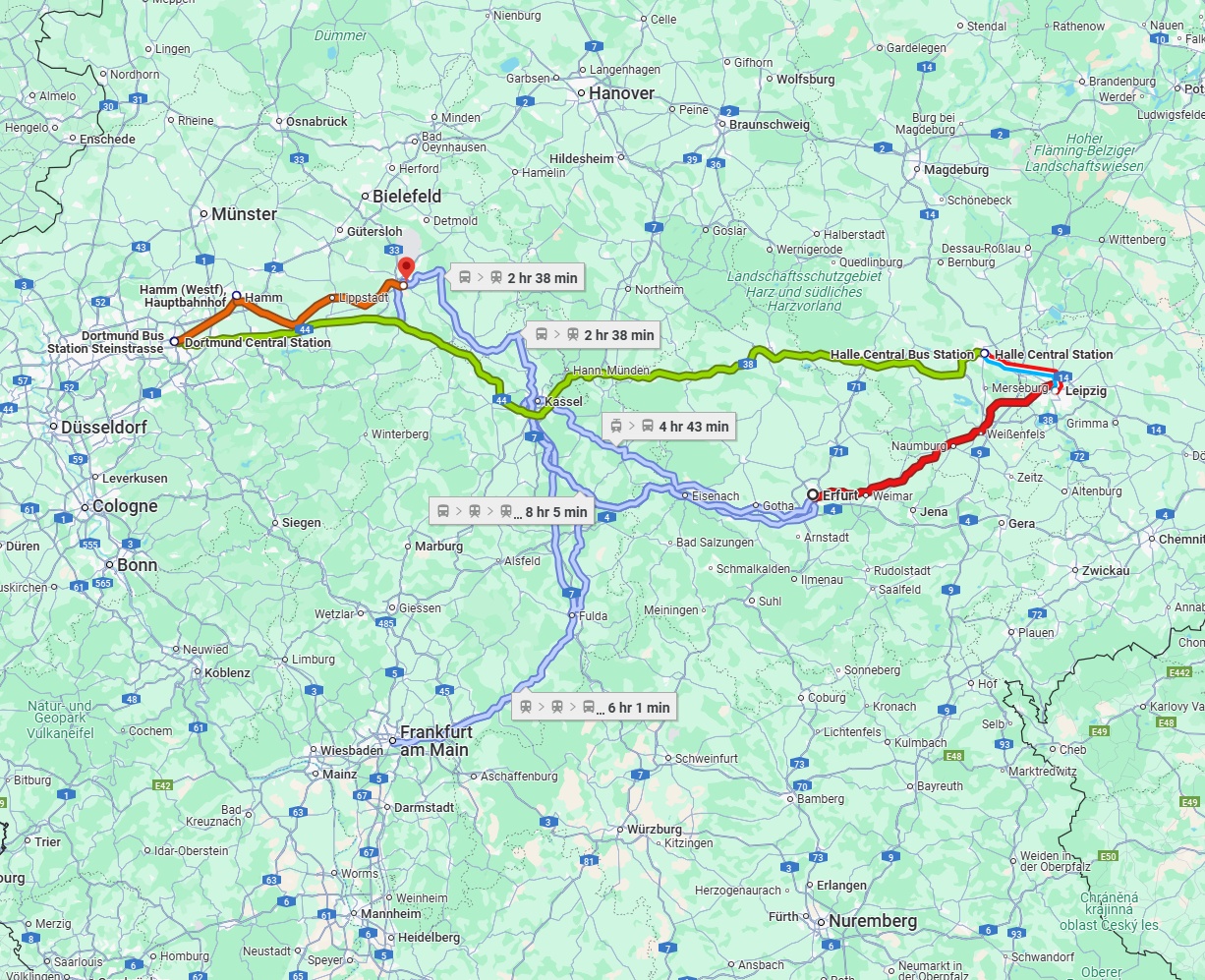 Anreise von Erfurt Zu Paderborn Über 