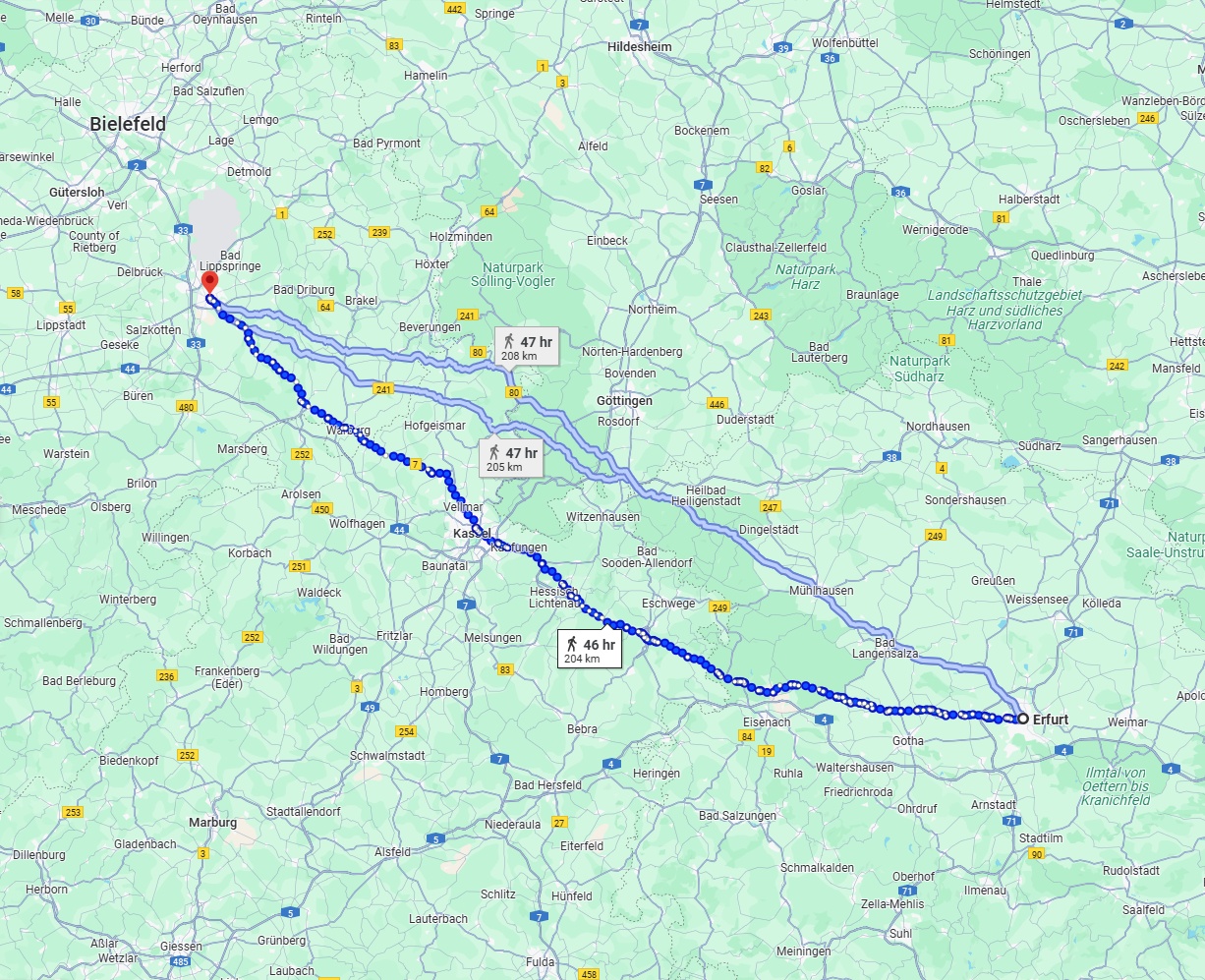 Anreise von Erfurt Zu Paderborn Über 
