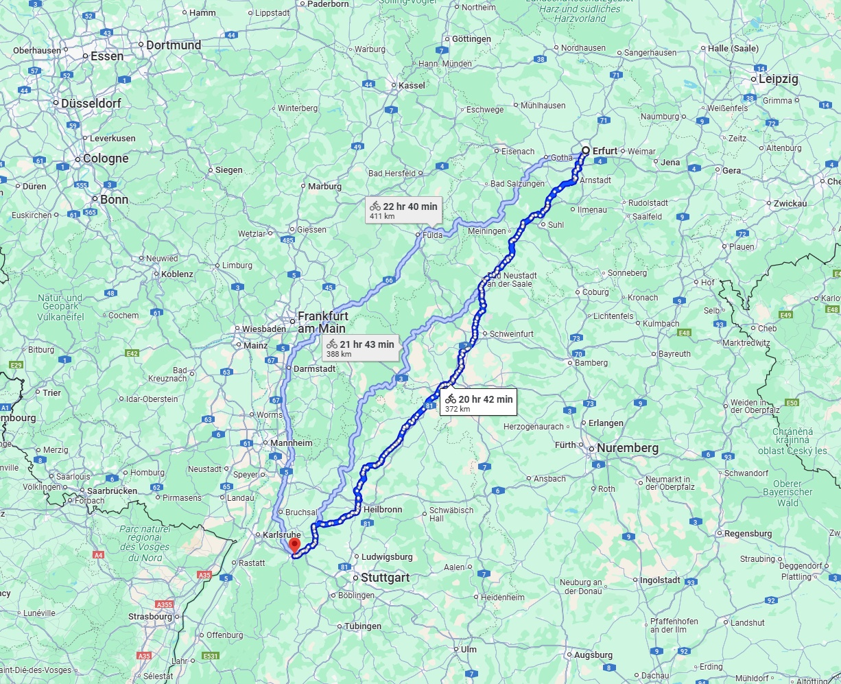 Anreise von Erfurt Zu Pforzheim Über 