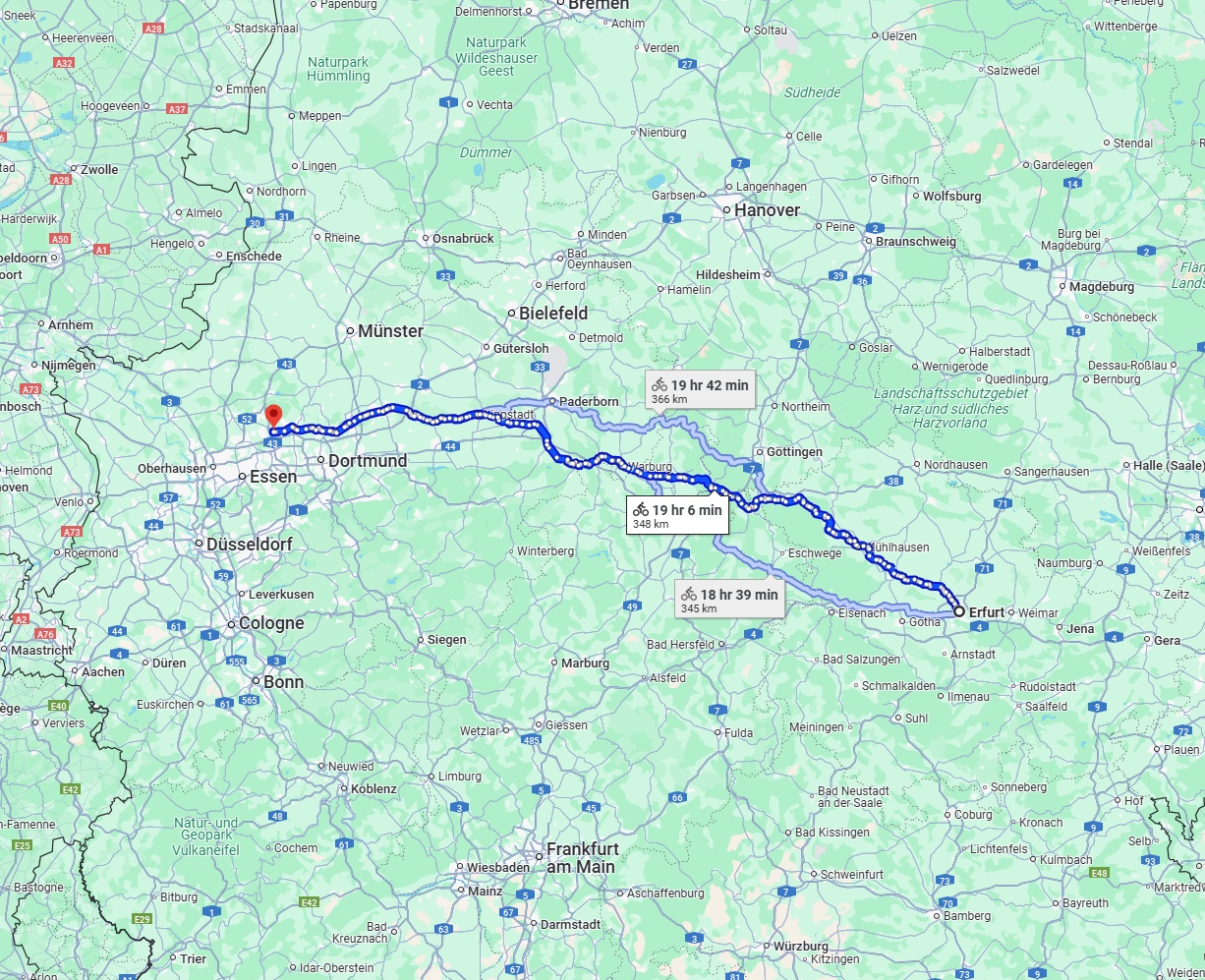 Anreise von Erfurt Zu Recklinghausen Über 