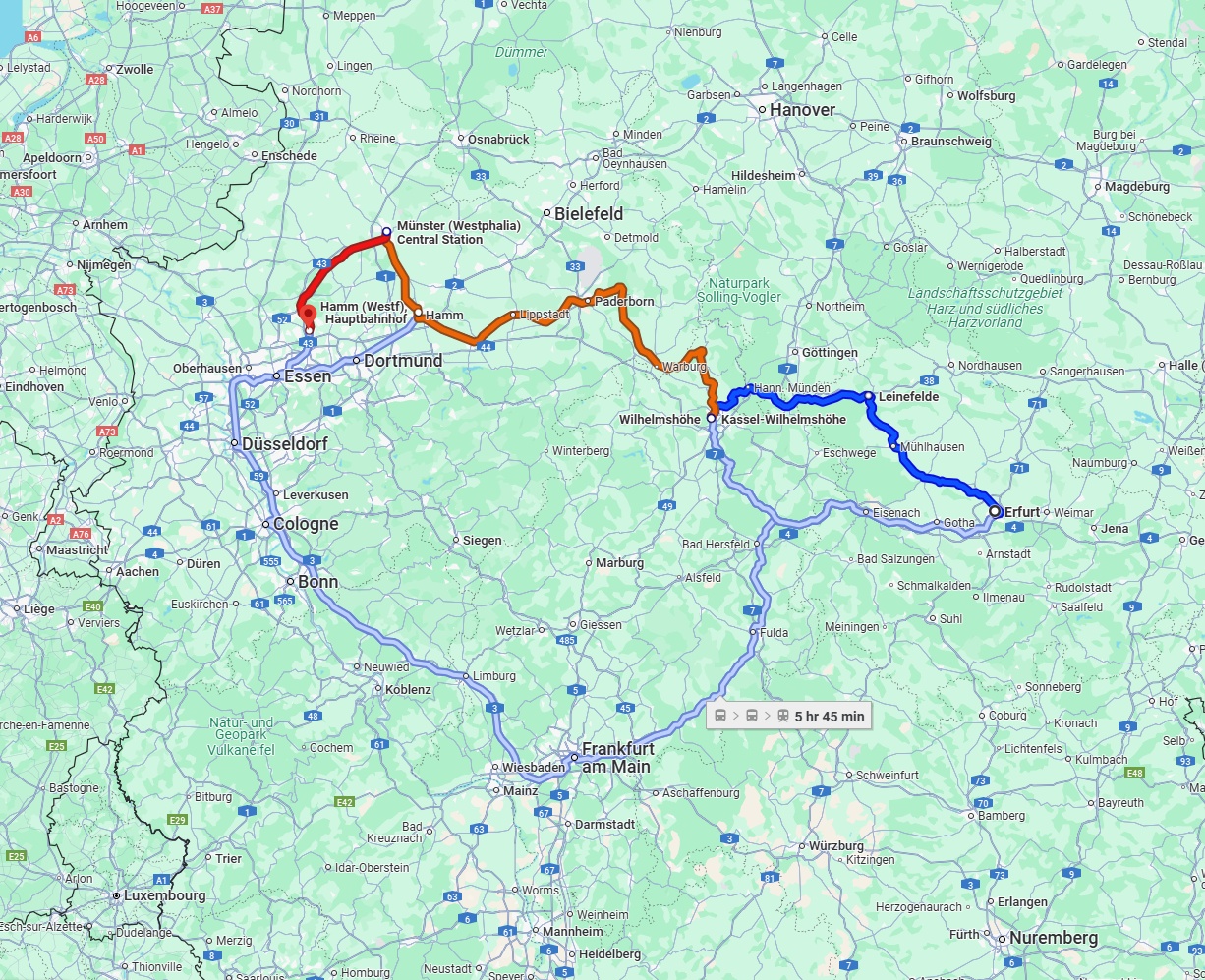 Anreise von Erfurt Zu Recklinghausen Über 