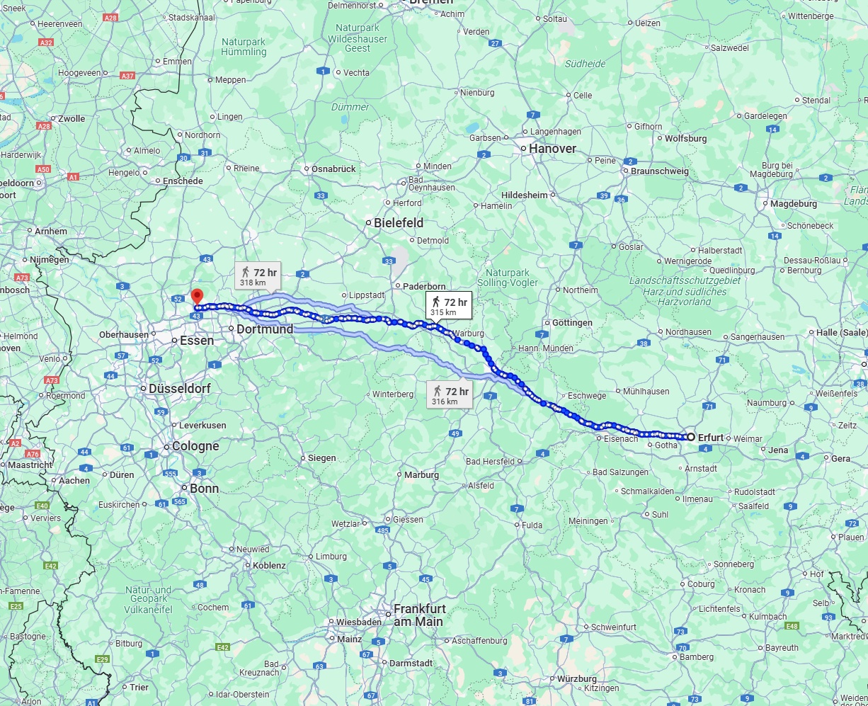 Anreise von Erfurt Zu Recklinghausen Über 