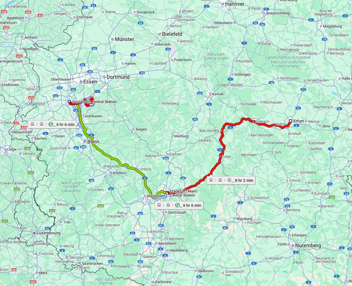 Anreise von Erfurt Zu Remscheid Über 