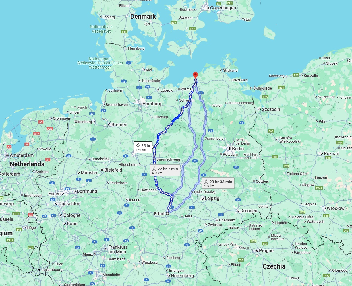 Anreise von Erfurt Zu Rostock Über 