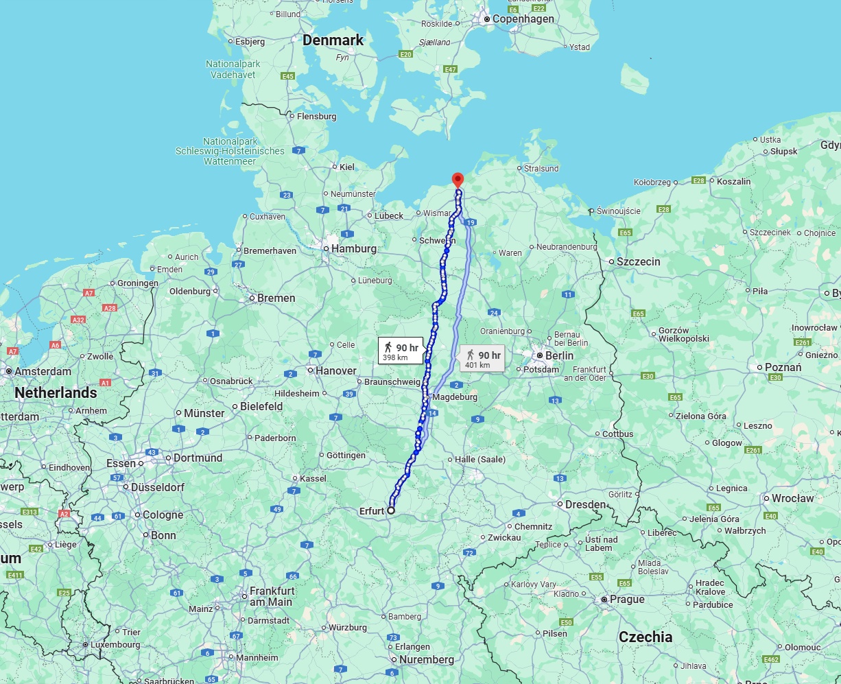 Anreise von Erfurt Zu Rostock Über 
