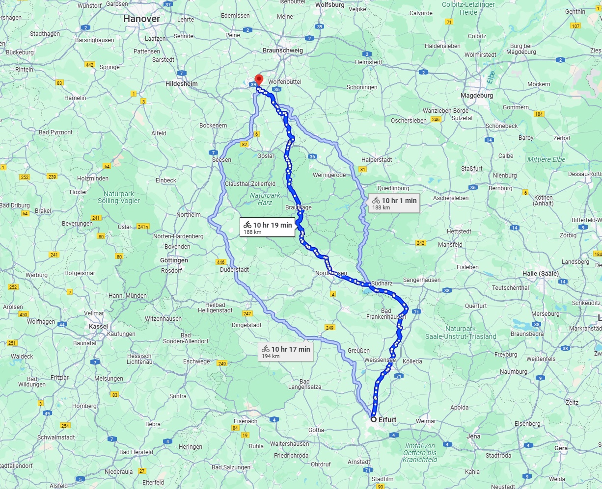 Anreise von Erfurt Zu Salzgitter Über 