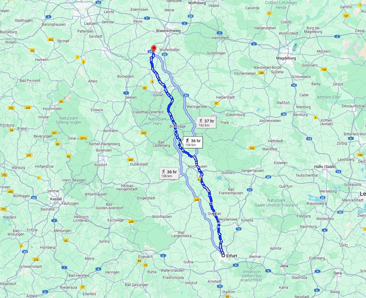 Anreise von Erfurt Zu Salzgitter Über 