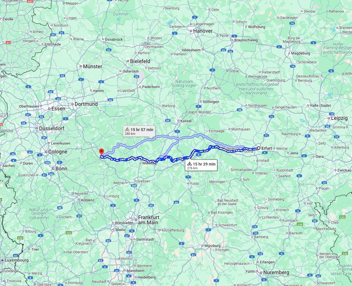 Anreise von Erfurt Zu Siegen Über 