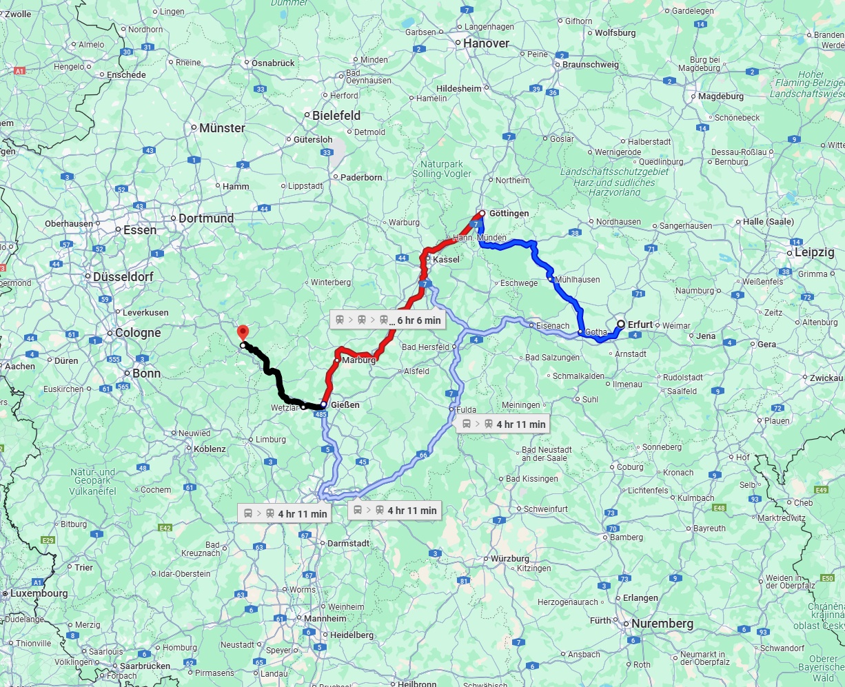 Anreise von Erfurt Zu Siegen Über 