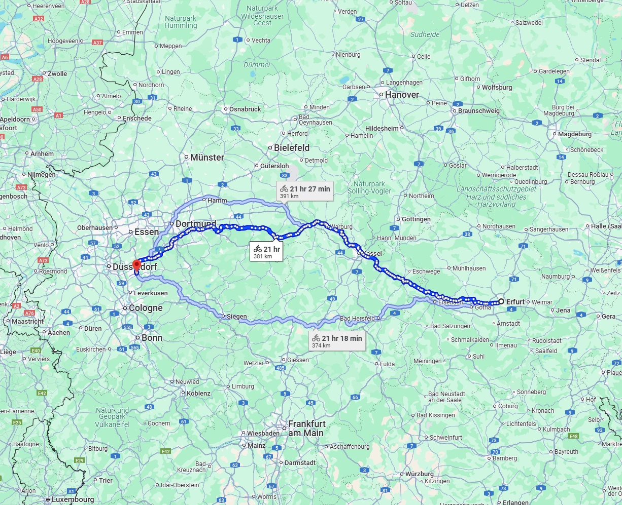 Anreise von Erfurt Zu Solingen Über 