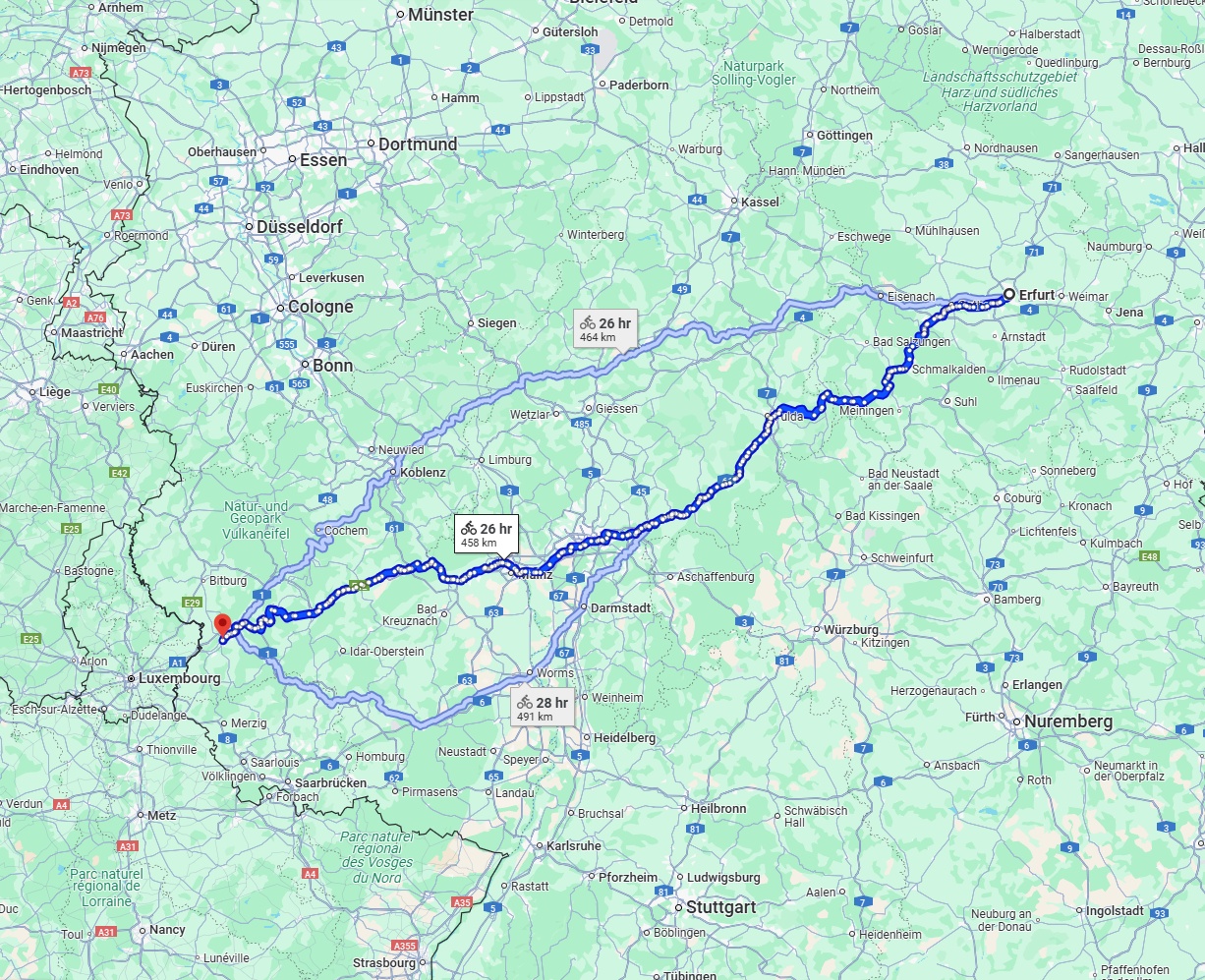 Anreise von Erfurt Zu Trier Über 