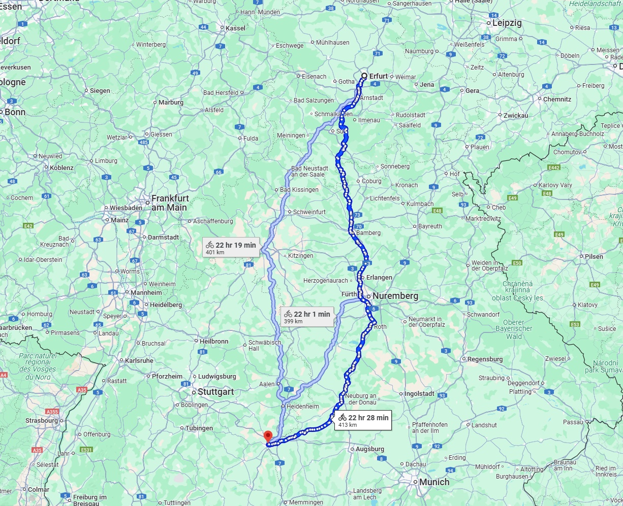 Anreise von Erfurt Zu Ulm Über 