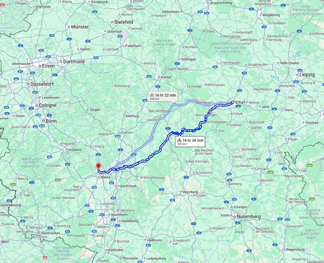 Anreise von Erfurt Zu Wiesbaden Über 