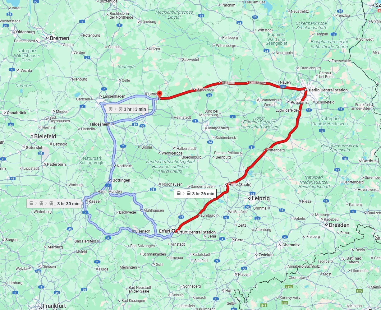 Anreise von Erfurt Zu Wolfsburg Über 