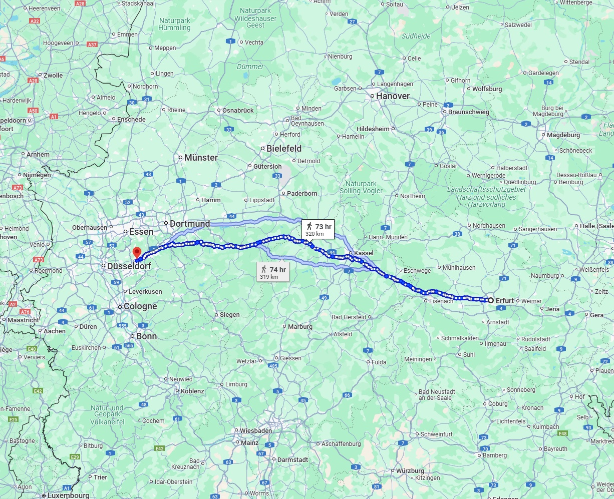 Anreise von Erfurt Zu Wuppertal Über 