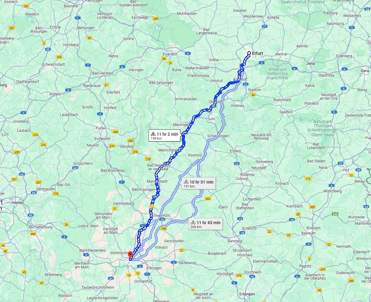 Anreise von Erfurt Zu Würzburg Über 