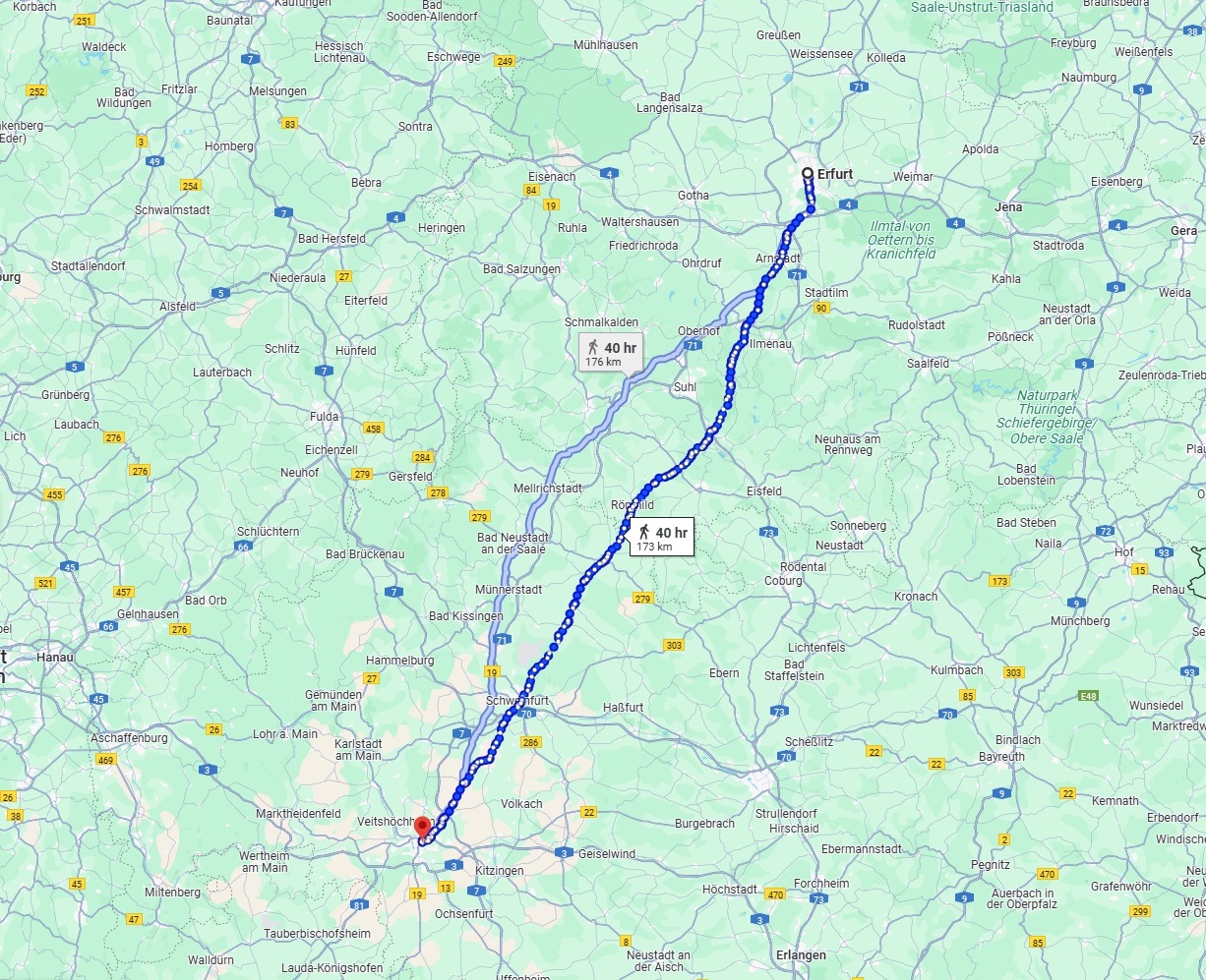 Anreise von Erfurt Zu Würzburg Über 