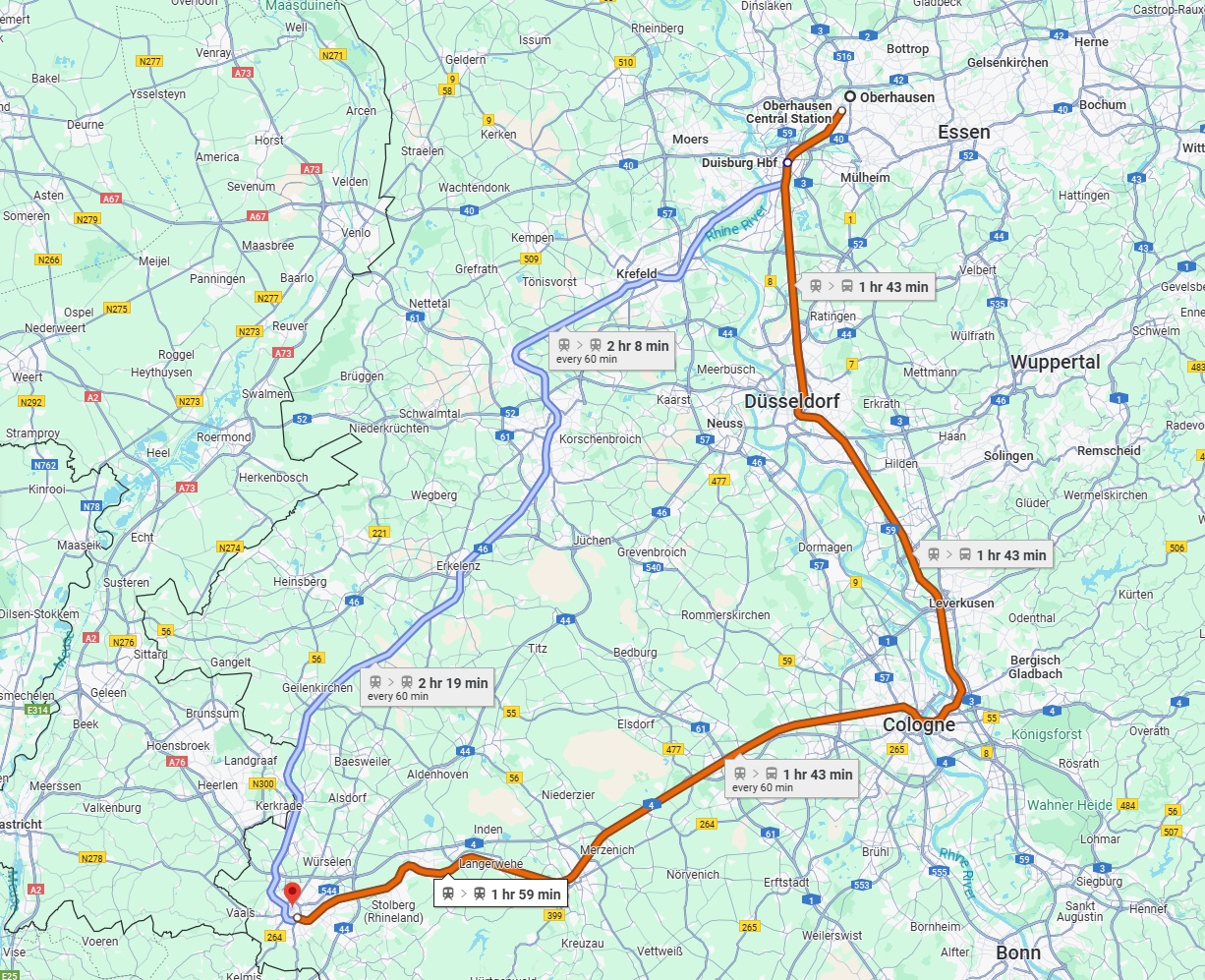 Anreise von Oberhausen Zu Aachen Über 