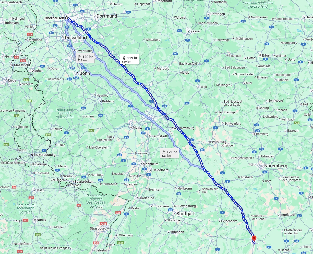Anreise von Oberhausen Zu Augsburg Über 