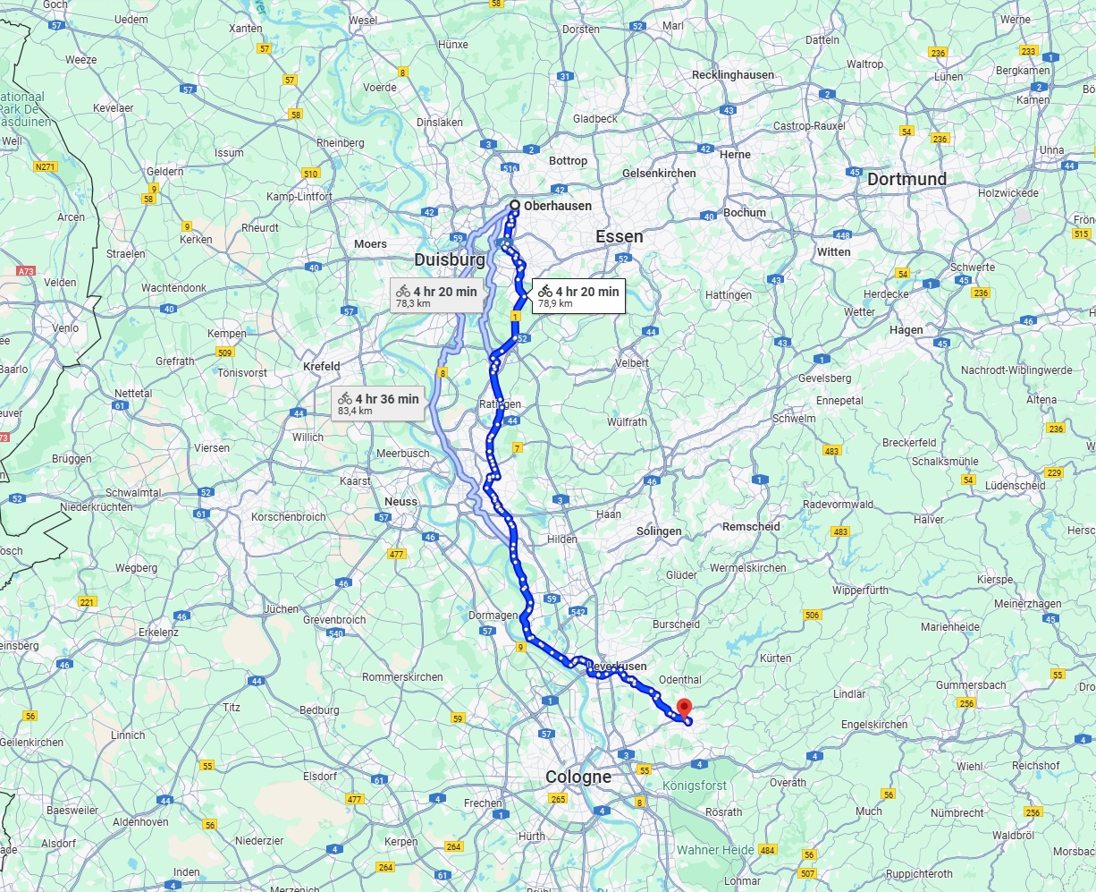 Anreise von Oberhausen Zu Bergisch Gladbach Über 
