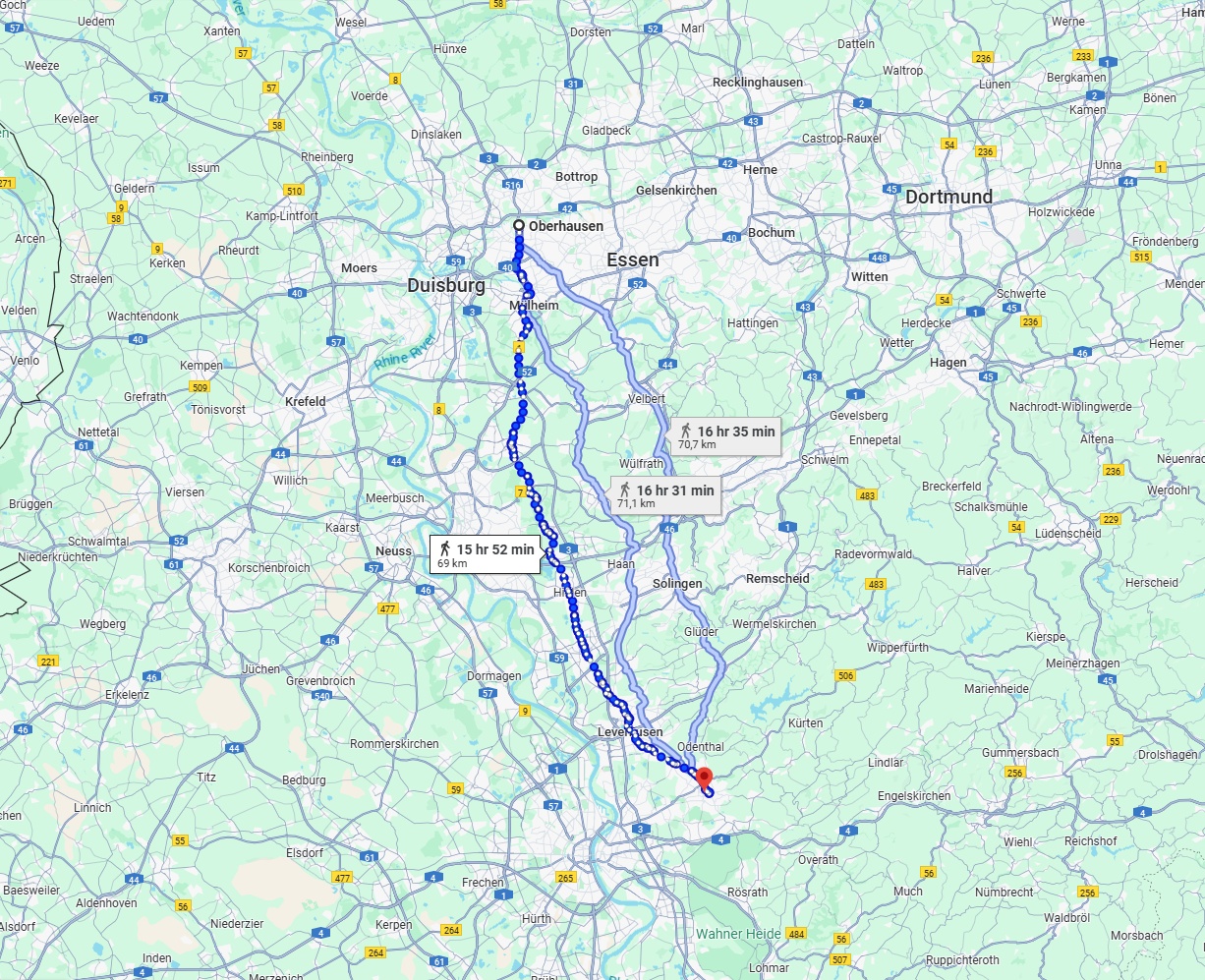Anreise von Oberhausen Zu Bergisch Gladbach Über 