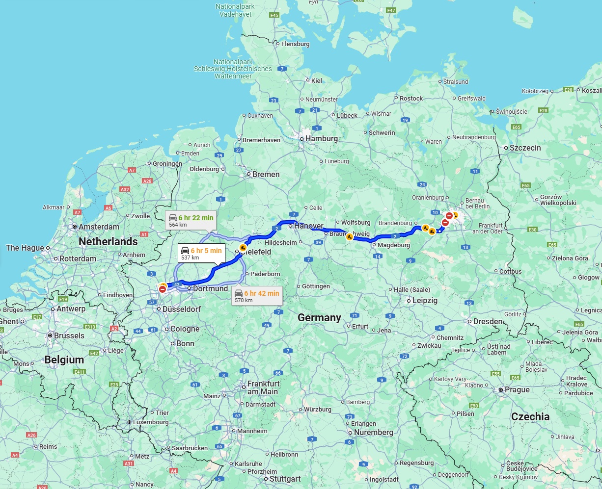Anreise von Oberhausen Zu Berlin Über via A2