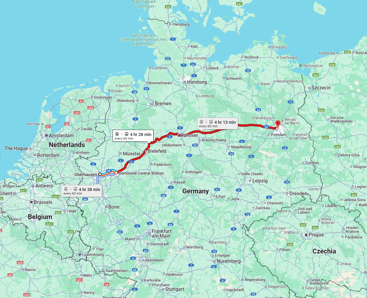 Anreise von Oberhausen Zu Berlin Über 