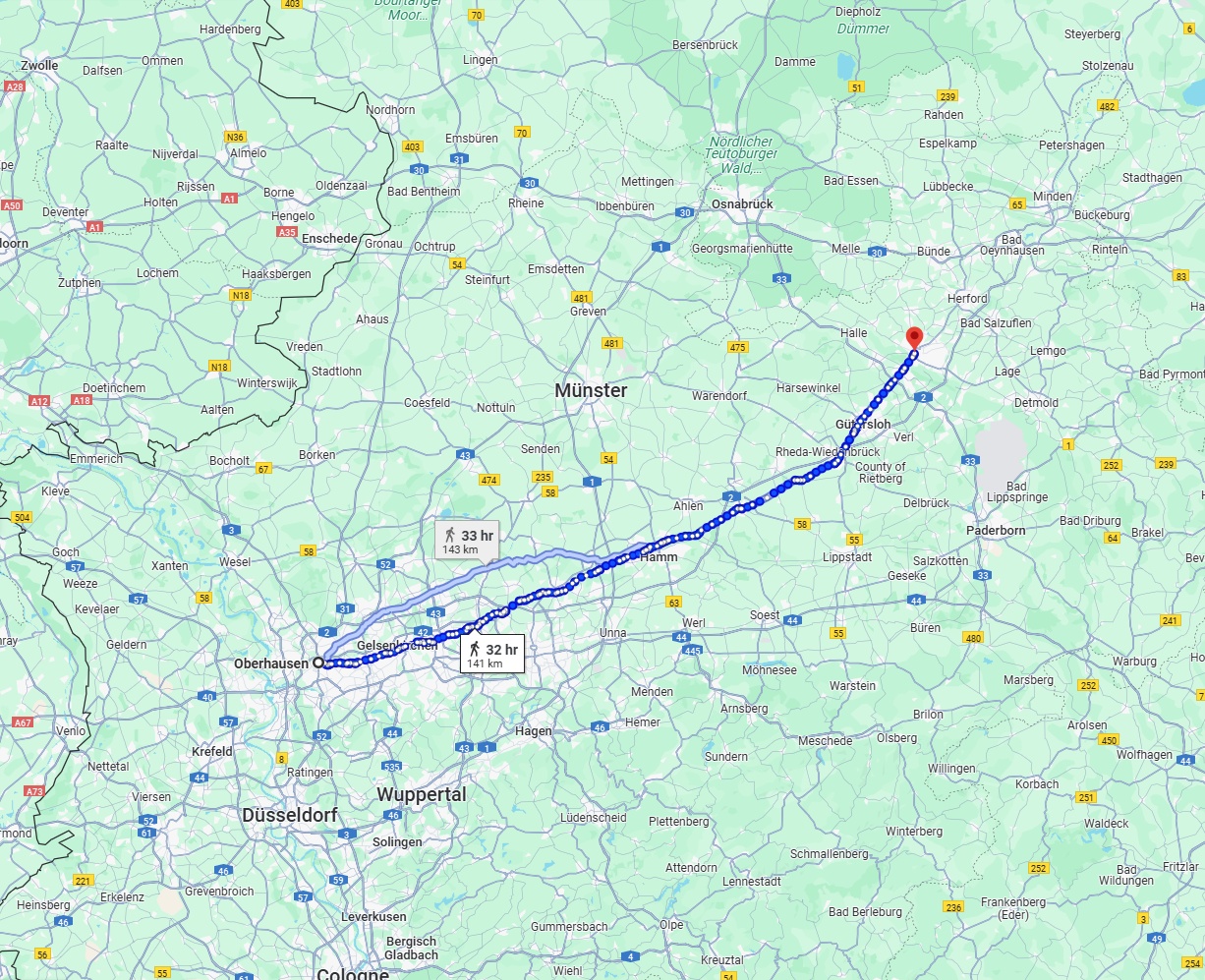 Anreise von Oberhausen Zu Bielefeld Über 