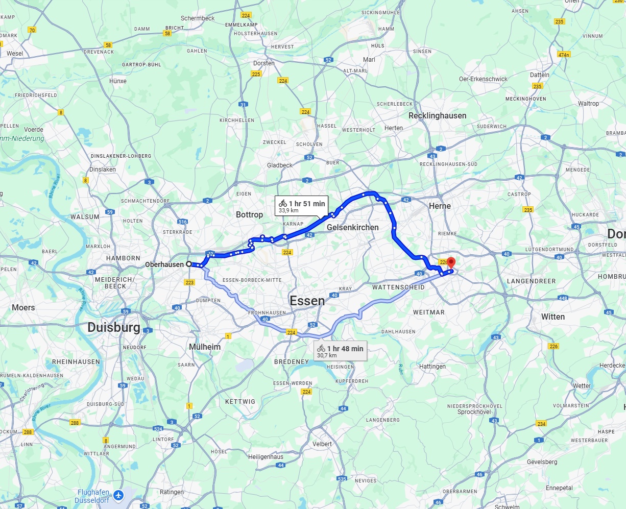 Anreise von Oberhausen Zu Bochum Über 