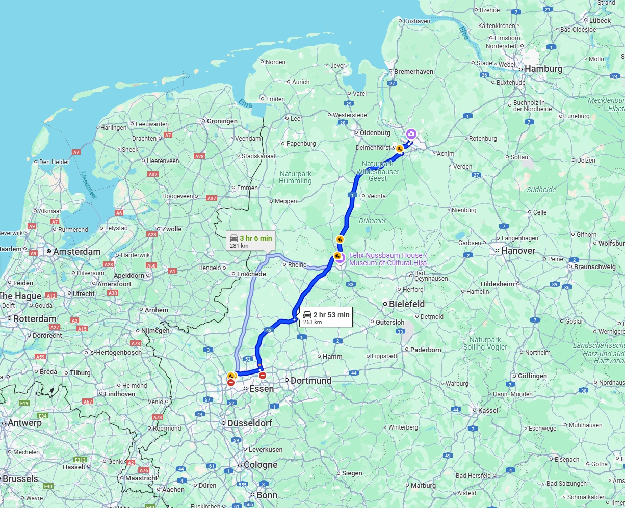 Anreise von Oberhausen Zu Bremen Über via A1