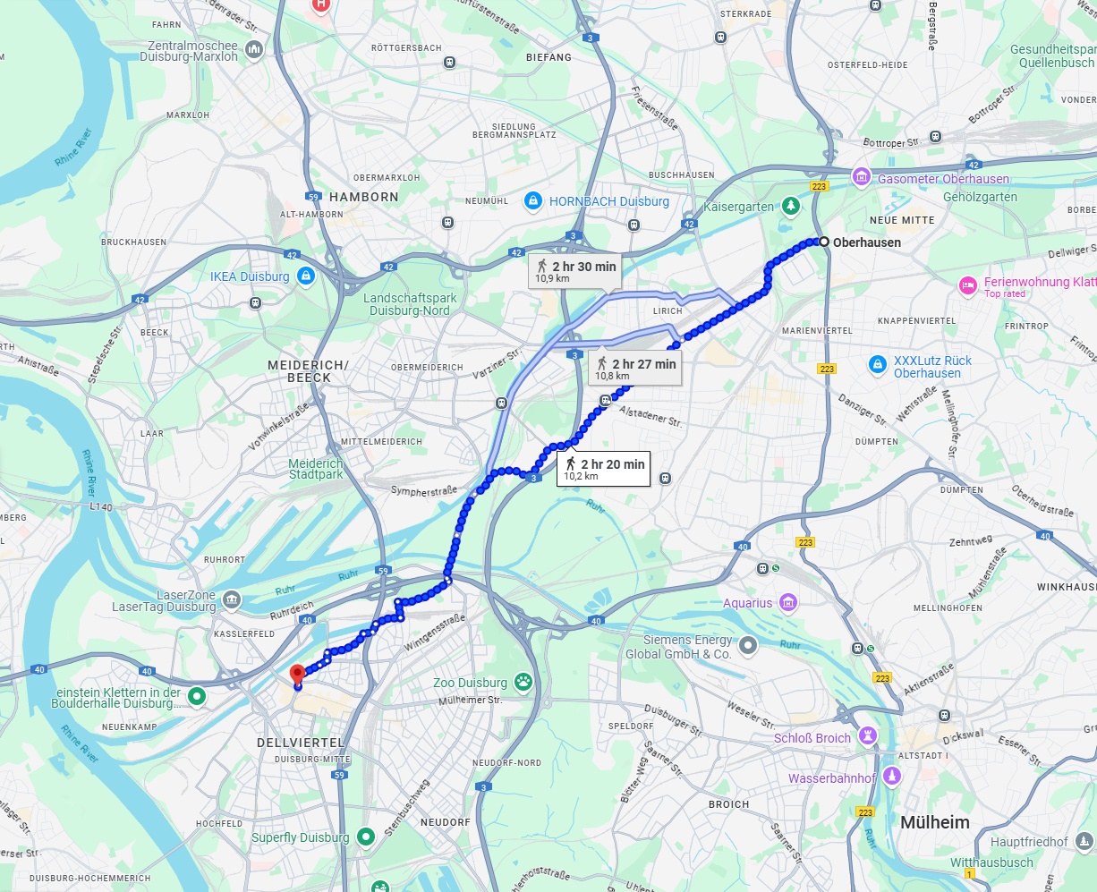Anreise von Oberhausen Zu Duisburg Über 