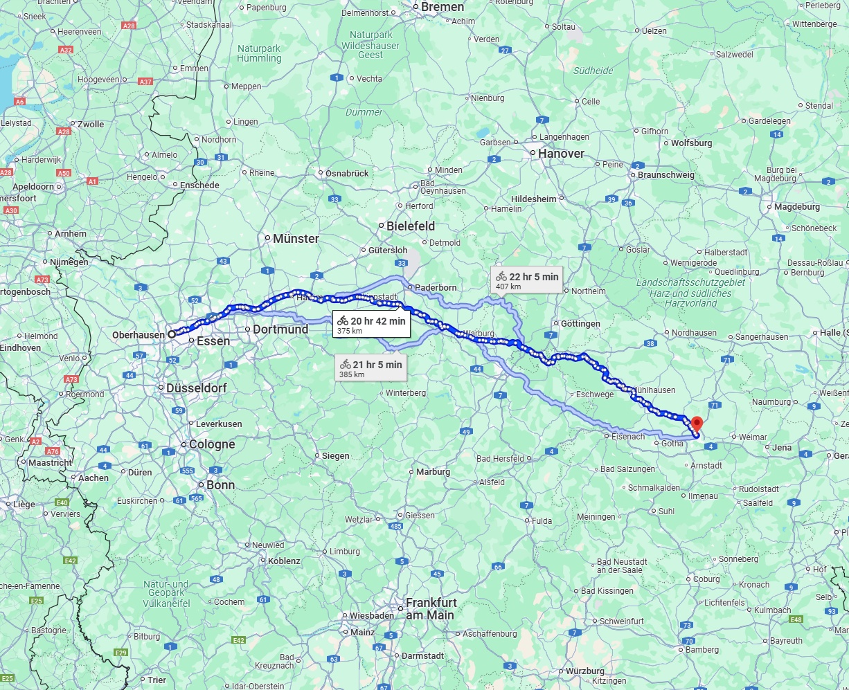Anreise von Oberhausen Zu Erfurt Über 