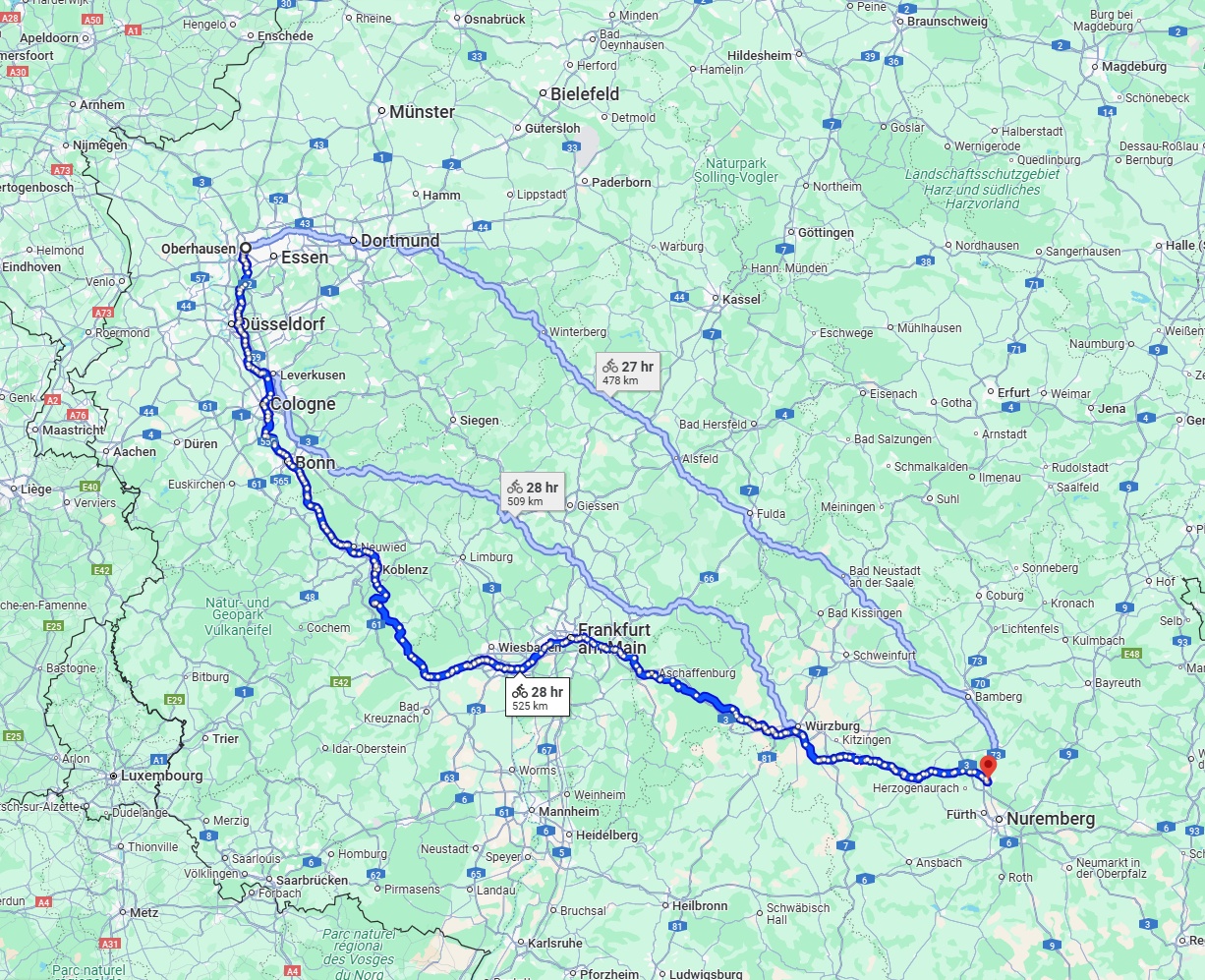Anreise von Oberhausen Zu Erlangen Über 