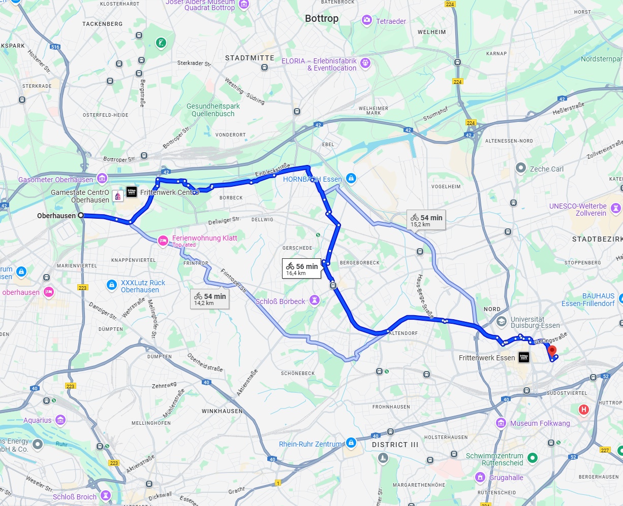 Anreise von Oberhausen Zu Essen Über 